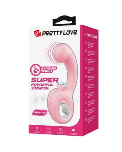 PRETTY LOVE - VIBRATEUR POINT G + STIMULATEUR DE CLITORIS ERYNNYES 10 VIBRATIONS ROSE