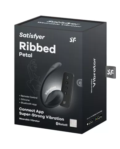SATISFYER - RIBBED PETAL TÉLÉCOMMANDE DE STIMULATEUR DE POINT G NOIR APPLICATION GRATUITE SATISFYER - RIBBED PETAL TÉLÉCOMMANDE DE STIMULATEUR DE POINT G NOIR APPLICATION GRATUITE