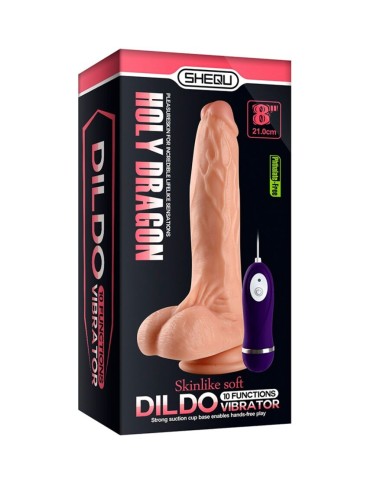 SHEQU - Gode vibrateur Holy Dragon avec télécommande 20,5 cm