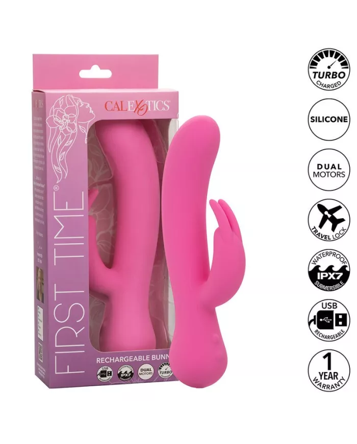 CALEXOTICS - FIRST TIME VIBRATEUR LAPIN RECHARGEABLE ROSE