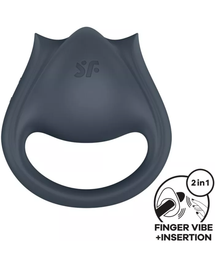 SATISFYER - PERFECT PAIR 2 MULTIVIBRATEUR 2 EN 1 ANNEAU PÉNIS ET STIMULATEUR DE DOIGTS GRIS SATISFYER - PERFECT PAIR 2 MULTIVIBRATEUR 2 EN 1 ANNEAU PÉNIS ET STIMULATEUR DE DOIGTS GRIS