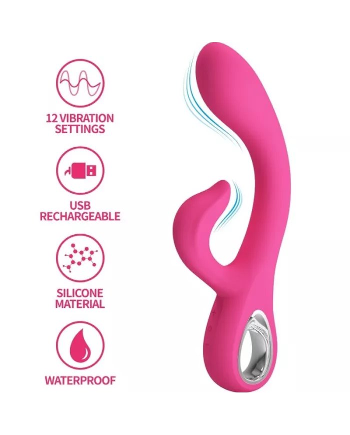 PRETTY LOVE - VIBRATEUR FRITZ RABBIT 12 VIBRATIONS ROSE PRETTY LOVE - VIBRATEUR FRITZ RABBIT 12 VIBRATIONS ROSE