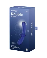 SATISFYER - GODE DOUBLE CRISTAL BLEU