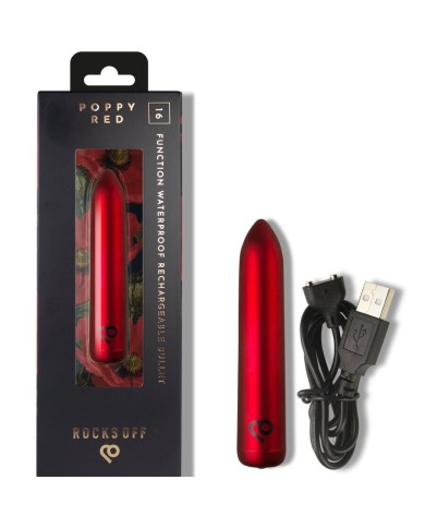 ROCKS-OFF - BALLE VIBRANTE RECHARGEABLE ROUGE COQUELICOT