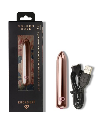 ROCKS-OFF - BALLE VIBRANTE RECHARGEABLE ROSE DORÉE