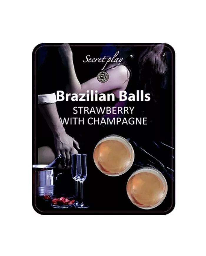 SECRETPLAY - ENSEMBLE DE BOULES BRÉSILIENNES  FRAISE ET CHAMPAGNE SECRETPLAY - ENSEMBLE DE BOULES BRÉSILIENNES  FRAISE ET CHAMPAGNE