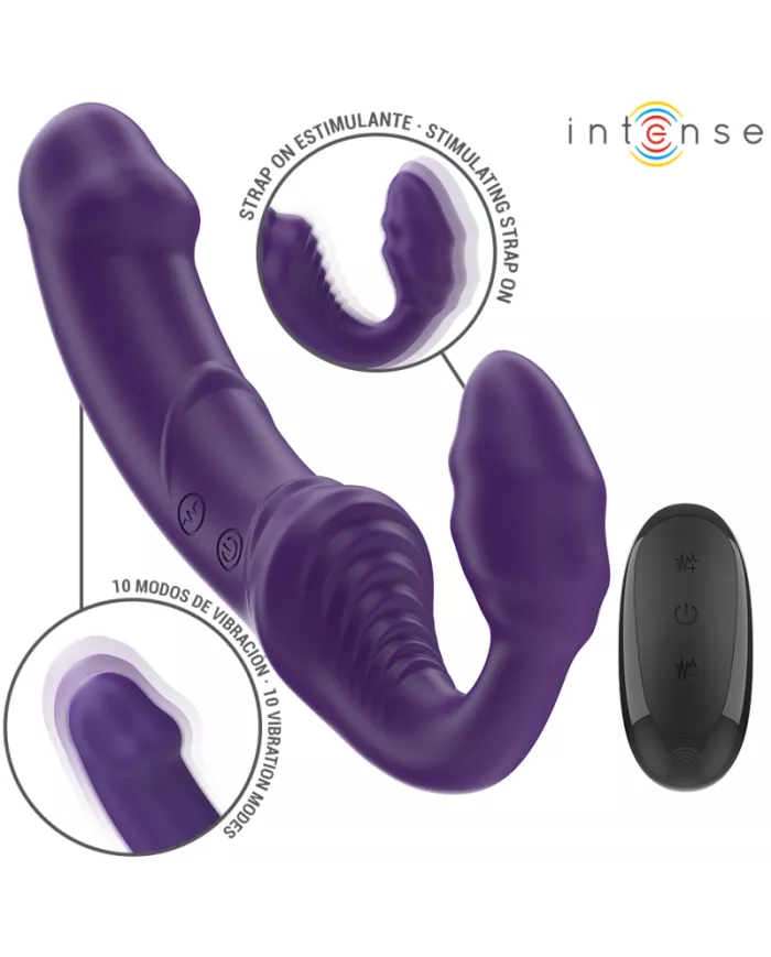 INTENSE - JILL DOUBLE VIBRATEUR 20 CM VIOLET TÉLÉCOMMANDE