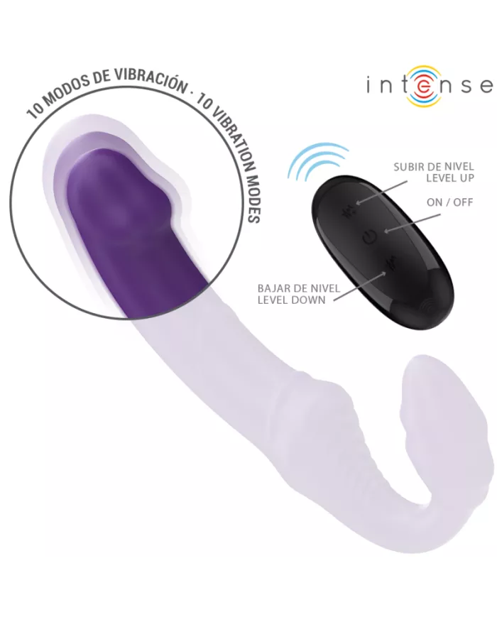 INTENSE - JILL DOUBLE VIBRATEUR 20 CM VIOLET TÉLÉCOMMANDE