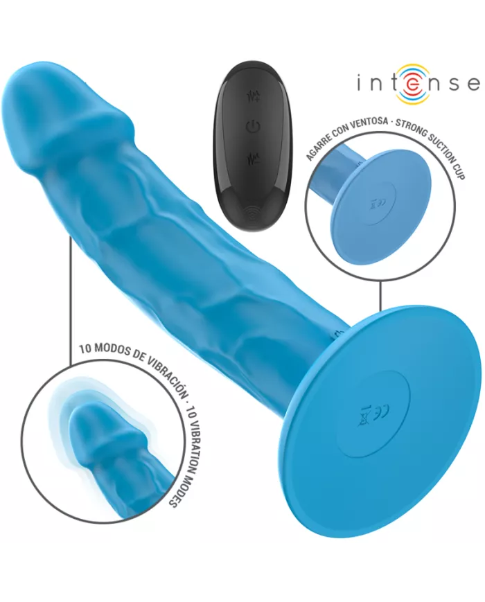 INTENSE - PHOEBE VIBRATEUR RÉALISTE 10 VIBRATIONS TÉLÉCOMMANDE BLEU