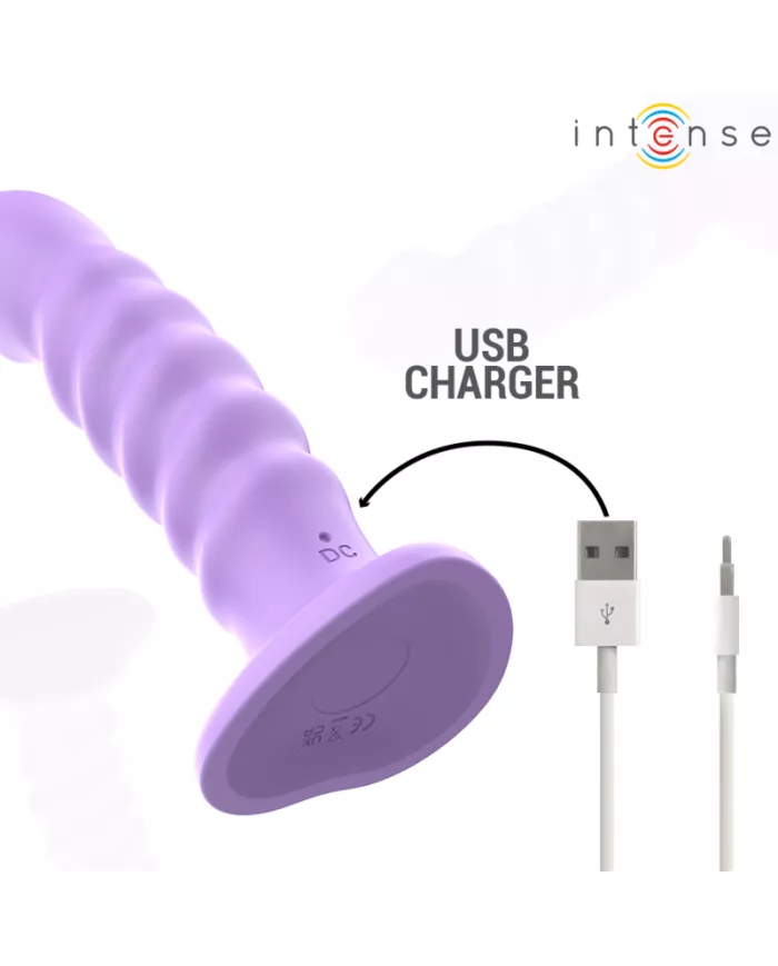 INTENSE - BRENDA VIBRATEUR TAILLE M DESIGN SPIRALE 10 VIBRATIONS VIOLET TÉLÉCOMMANDE