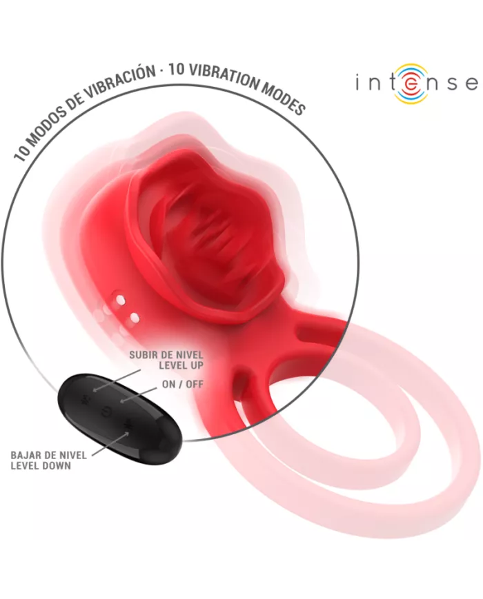 INTENSE - GAIL STIMULATEUR ROSE 10 VIBRATIONS ROUGE TELECOMMANDE