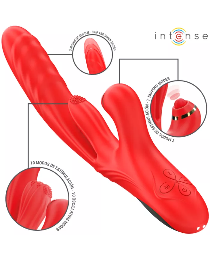 INTENSE - ROSALIA VIBRATEUR MULTIFONCTION 3 EN 1 ROUGE