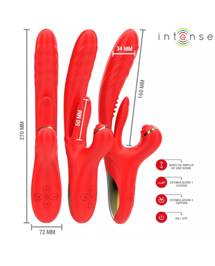 INTENSE - ROSALIA VIBRATEUR MULTIFONCTION 3 EN 1 ROUGE
