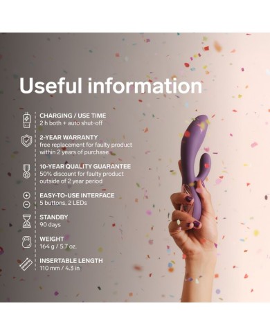 LELO - INA THRUST RABBIT VIBRATEUR À POUSSÉE VIOLET