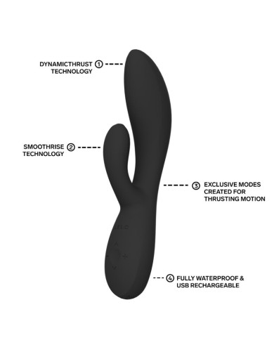 LELO - INA THRUST RABBIT VIBRATEUR À POUSSÉE NOIR