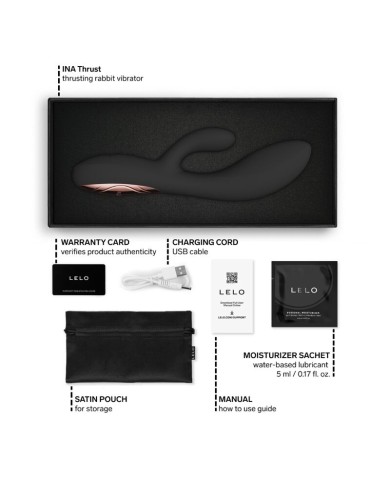 LELO - INA THRUST RABBIT VIBRATEUR À POUSSÉE NOIR
