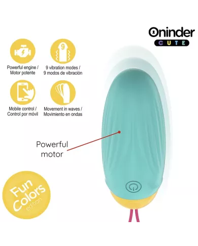 ONINDER CUTE - ŒUF VIBRO-ROTATIF EN SILICONE AVEC PIERRE PRÉCIEUSE - APPLICATION GRATUITE DANS LE MONDE ENTIER