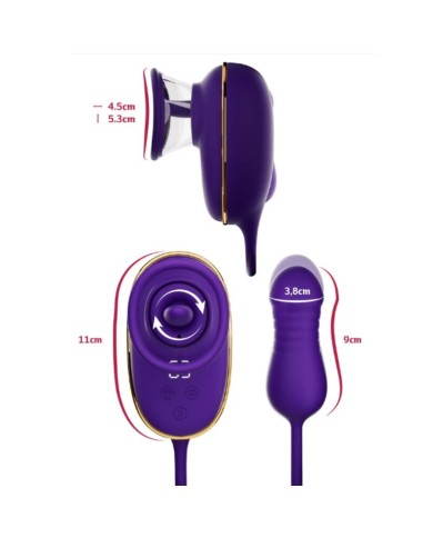 SHE.E.O - SUCCION CLITORIALE AVEC EFFET DE LÉCHAGE ET STIMULATEUR ANAL VIOLET