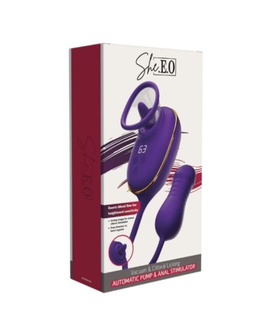 SHE.E.O - SUCCION CLITORIALE AVEC EFFET DE LÉCHAGE ET STIMULATEUR ANAL VIOLET