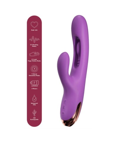 SHE.E.O - VIBRATEUR POINT G LAPIN AVEC MOUVEMENT NUMÉRIQUE VIOLET