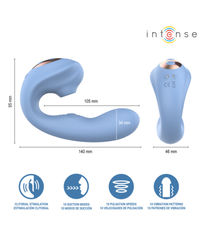 INTENSE - GINA STIMULATEUR CLITORIAL MULTIFONCTIONNEL BLEU