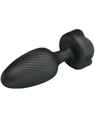 PRETTY LOVE - PLUG ANAL VARIAN AVEC LUMIÈRE LED NOIR 10,8 CM
