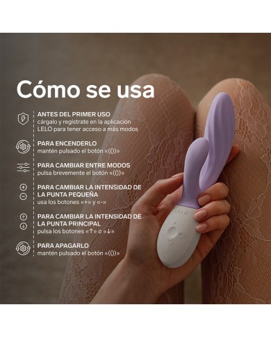 LELO - INA TWIST DOUBLE VIBRATEUR LAPIN POUR LE POINT G ET LE CLITORIS LAVANDE