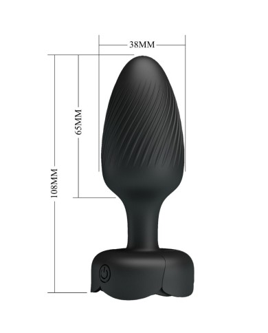 PRETTY LOVE - PLUG ANAL VARIAN AVEC LUMIÈRE LED NOIR 10,8 CM
