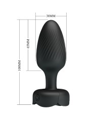 PRETTY LOVE - PLUG ANAL VARIAN AVEC LUMIÈRE LED NOIR 10,8 CM