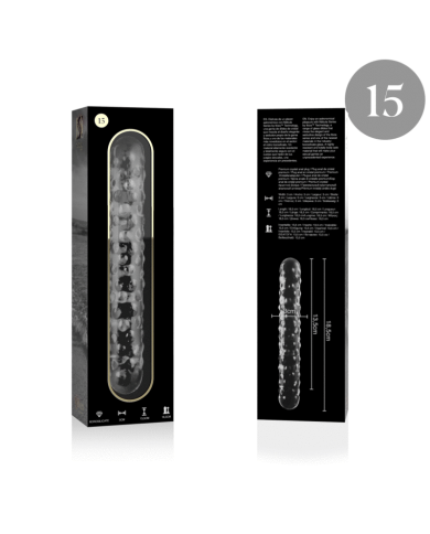 NEBULA SERIES BY IBIZA - MODÈLE 15 GODE EN VERRE BOROSILICATE CLAIR 18.5 CM -O- 3 CM