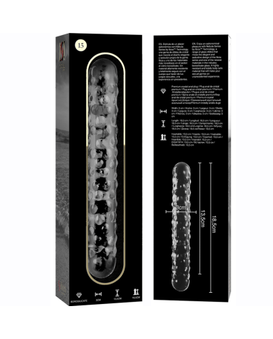 NEBULA SERIES BY IBIZA - MODÈLE 15 GODE EN VERRE BOROSILICATE CLAIR 18.5 CM -O- 3 CM