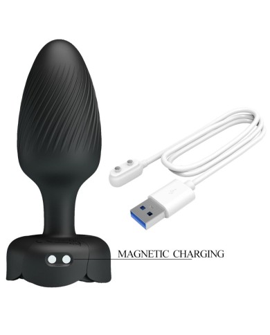 PRETTY LOVE - PLUG ANAL VARIAN AVEC LUMIÈRE LED NOIR 10,8 CM