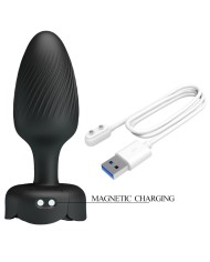 PRETTY LOVE - PLUG ANAL VARIAN AVEC LUMIÈRE LED NOIR 10,8 CM