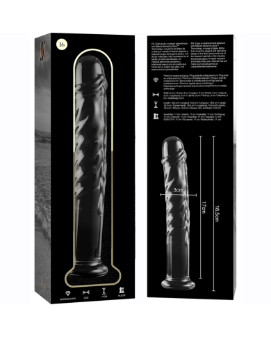 NEBULA SERIES BY IBIZA - MODÈLE 16 GODE EN VERRE BOROSILICATE CLAIR 18.5 CM -O- 3 CM