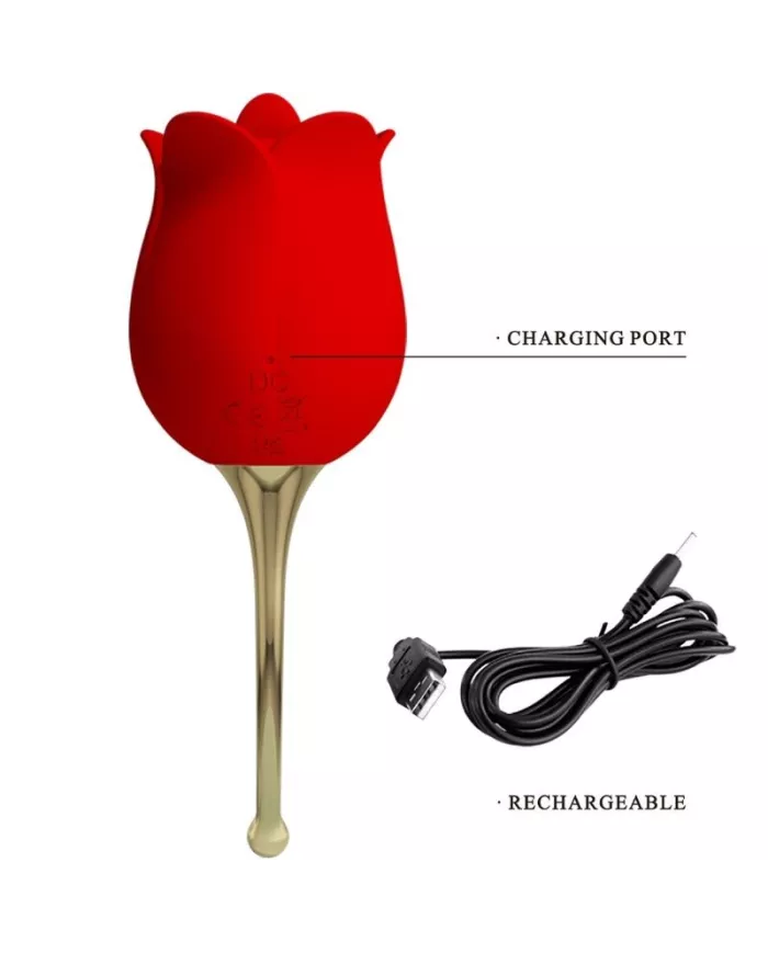 PRETTY LOVE - ROSE LOVER STIMULATEUR DE CLITORIS ROSE 12 VIBRATIONS ROUGE PRETTY LOVE - ROSE LOVER STIMULATEUR DE CLITORIS ROSE 12 VIBRATIONS ROUGE