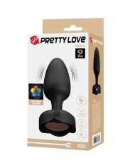 PRETTY LOVE - PLUG ANAL VARIAN AVEC LUMIÈRE LED NOIR 10,8 CM