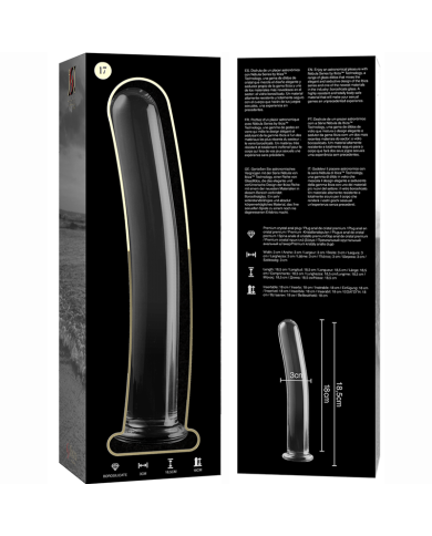 NEBULA SERIES BY IBIZA - MODÈLE 17 GODE EN VERRE BOROSILICATE CLAIR 18.5 CM -O- 3 CM