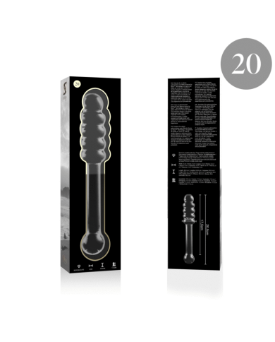 NEBULA SERIES BY IBIZA - MODÈLE 20 GODE EN VERRE BOROSILICATE CLAIR 20.5 CM -O- 3 CM