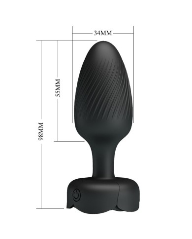 PRETTY LOVE - OSBORN PLUG ANAL AVEC LUMIÈRE LED NOIR 9,8 CM