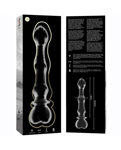 NEBULA SERIES BY IBIZA - MODÈLE 21 GODE EN VERRE BOROSILICATE CLAIR 20.5 CM -O- 3.5 CM