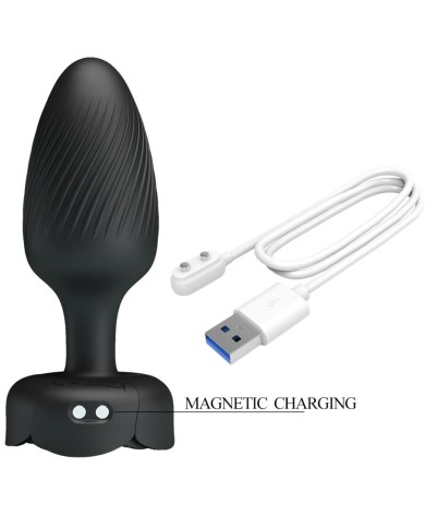 PRETTY LOVE - OSBORN PLUG ANAL AVEC LUMIÈRE LED NOIR 9,8 CM