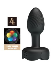 PRETTY LOVE - PLUG ANAL OLMAN AVEC LUMIÈRE LED NOIR 8,8 CM