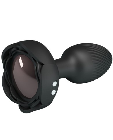 PRETTY LOVE - PLUG ANAL OLMAN AVEC LUMIÈRE LED NOIR 8,8 CM
