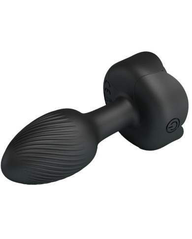 PRETTY LOVE - PLUG ANAL OLMAN AVEC LUMIÈRE LED NOIR 8,8 CM