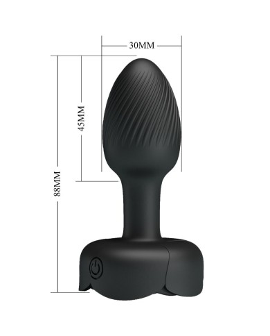 PRETTY LOVE - PLUG ANAL OLMAN AVEC LUMIÈRE LED NOIR 8,8 CM
