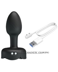 PRETTY LOVE - PLUG ANAL OLMAN AVEC LUMIÈRE LED NOIR 8,8 CM