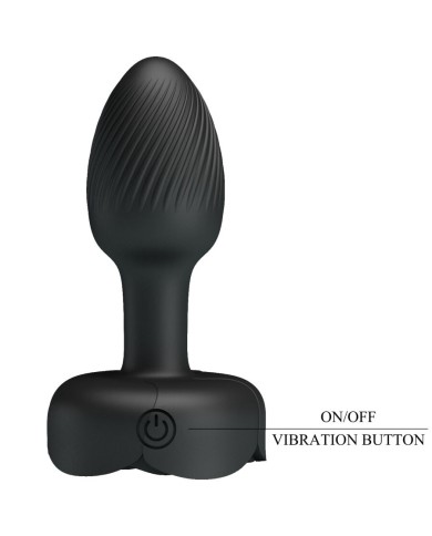 PRETTY LOVE - PLUG ANAL OLMAN AVEC LUMIÈRE LED NOIR 8,8 CM