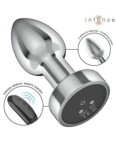 INTENSE - PLUG ANAL 10 VIBRATIONS MÉTAL AVEC TÉLÉCOMMANDE S