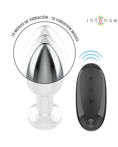 INTENSE - PLUG ANAL 10 VIBRATIONS MÉTAL AVEC TÉLÉCOMMANDE M