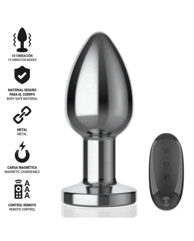 INTENSE - PLUG ANAL 10 VIBRATIONS MÉTAL AVEC TÉLÉCOMMANDE L